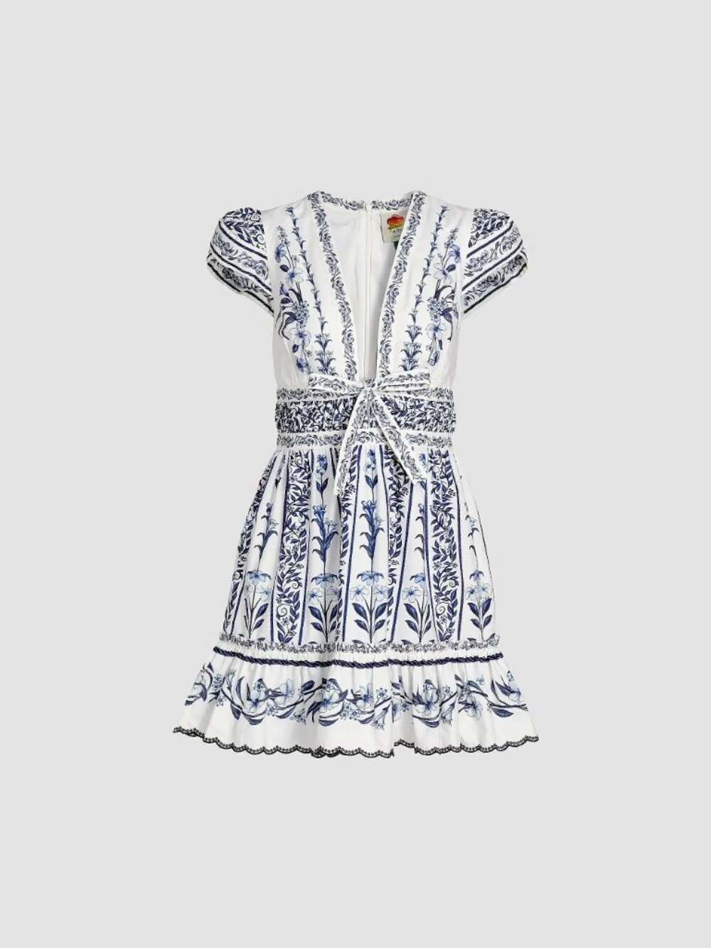 BNWT Farm Rio Off-White Flowers Arch Ruffled Mini Dress - Picture 10 of 10